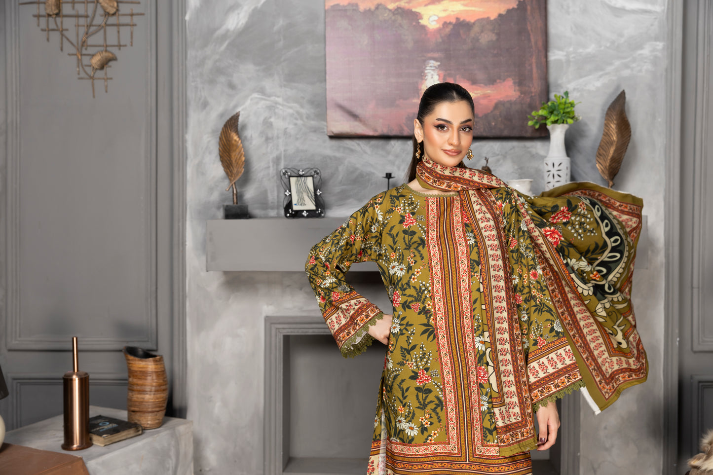 3 Piece - Printed LINEN-RP-STA091v1-106-RP